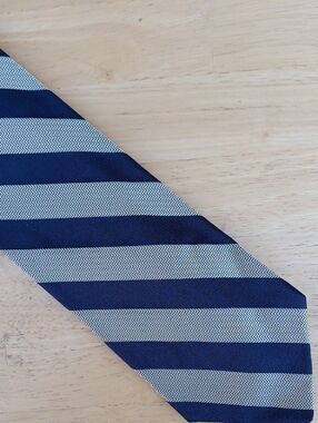 Classic Navy and Straw Gold Striped Men's Tie
